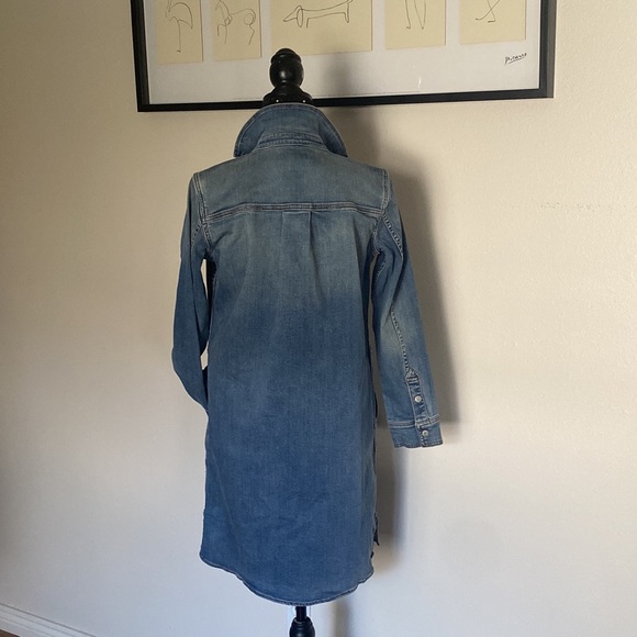 Lands' End Women's Petite Long Sleeve Denim Shirt Dress - Picture 4 of 12